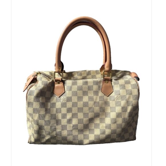 Designer handbag checkered tan and gray - Picture 3 of 4
